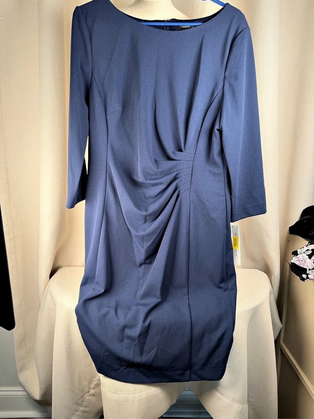 Preston & York Ruched Mini Dress in Blue Size Medium NWT